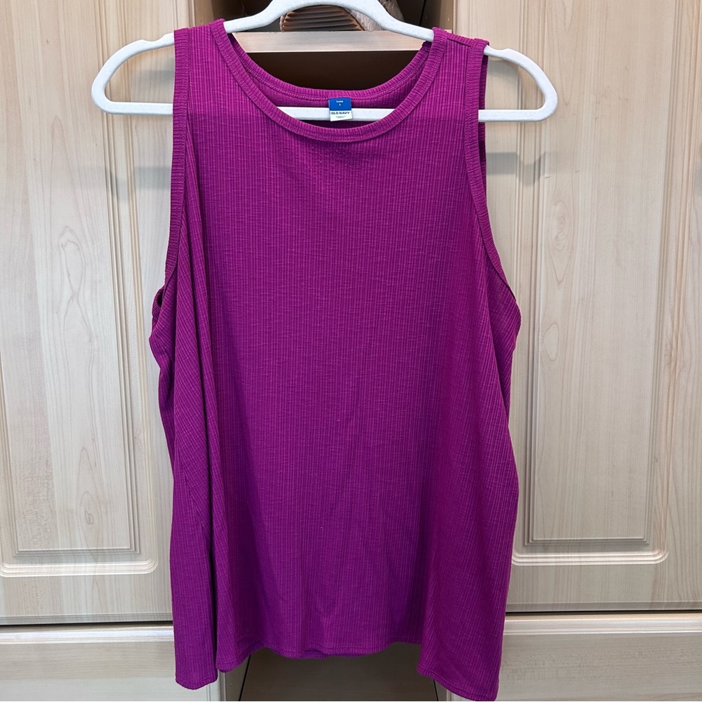 Old Navy Fuchsia Ribbed Tank Large
